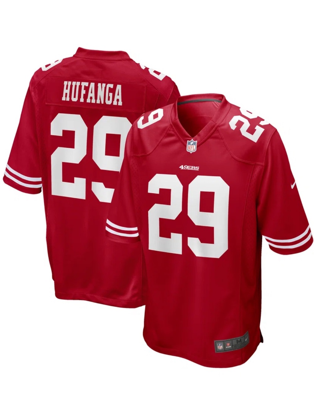 NWT Men's Nike Talanoa Hufanga Scarlet San Francisco 49ers Game Jersey, 3XL